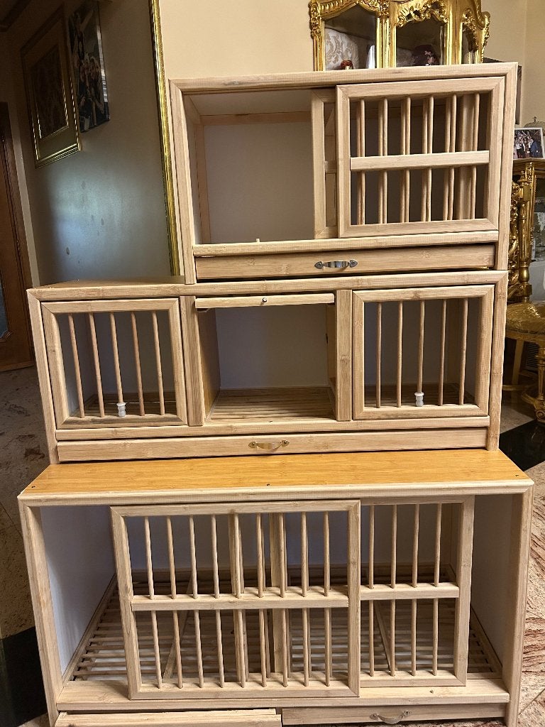 Cage pour pigeons en bambou et bois imperméable