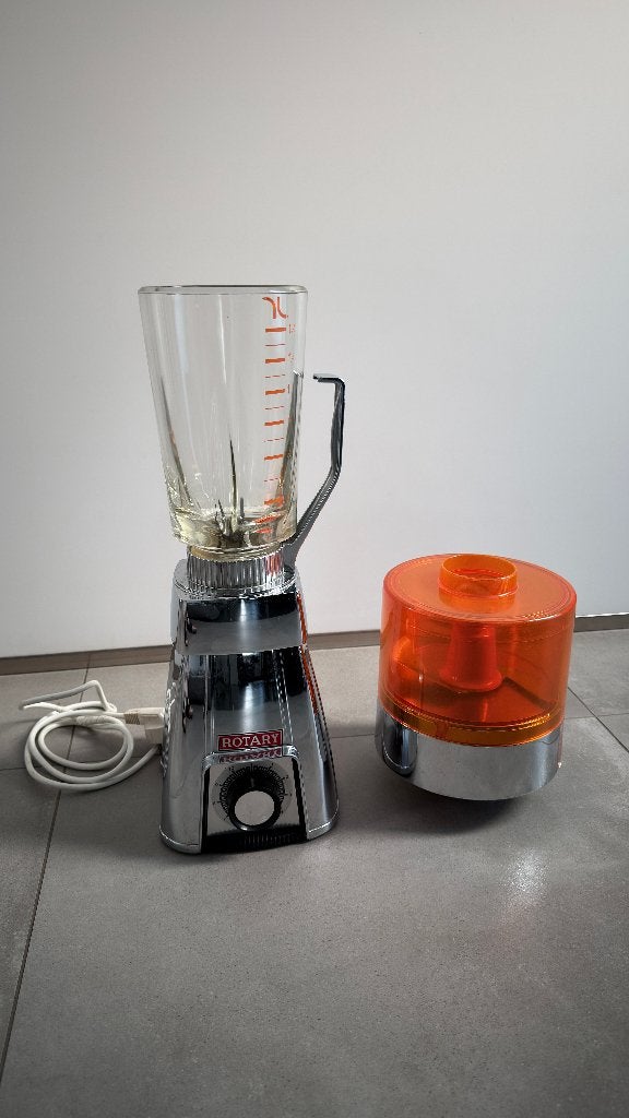 Vintage Rotary blender uit jaren 60 – chroom & oranje, Ophalen, Gebruikt, Blender
