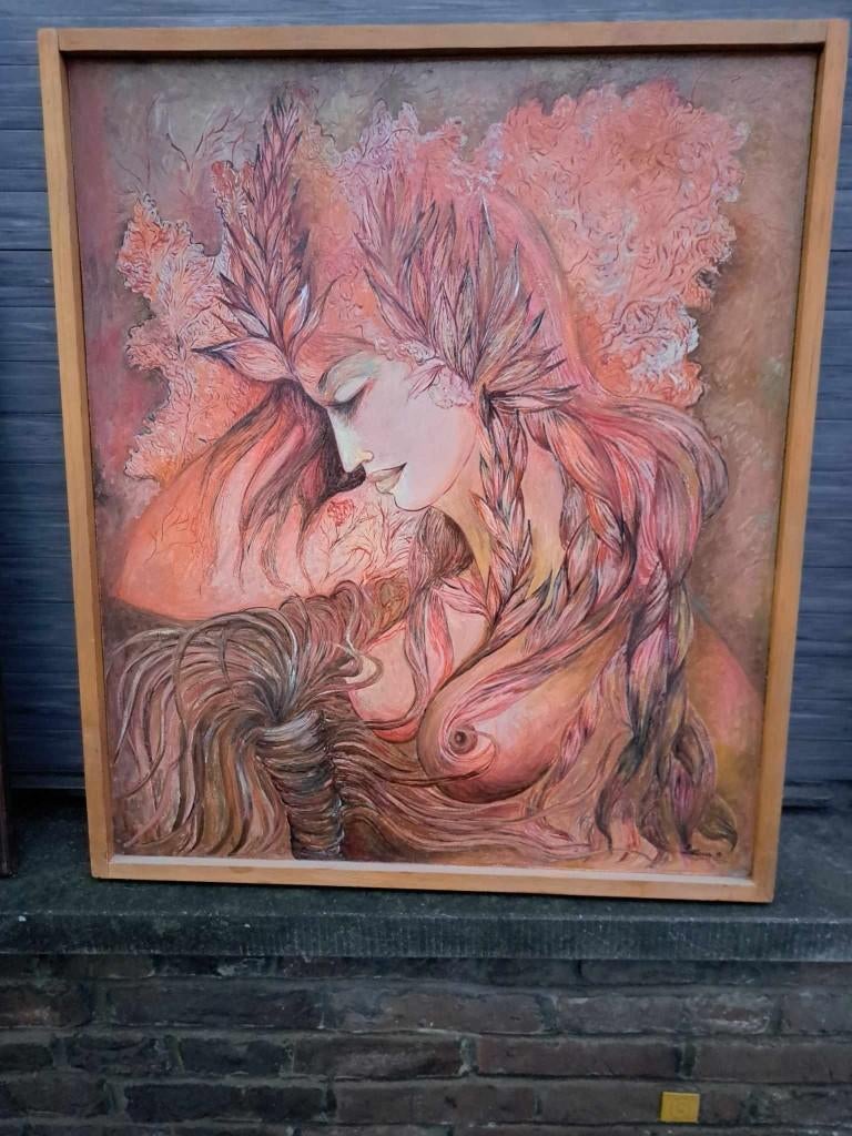 Huile sur panneau signe solange latteur, Enlèvement ou Envoi