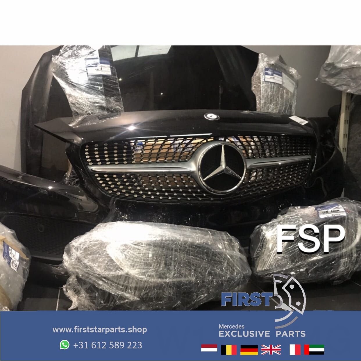 W176 FACELIFT AMG VOORKOP ZWART A KLASSE COMPLEET FRONT 2012, Utilisé, -, Avant, -