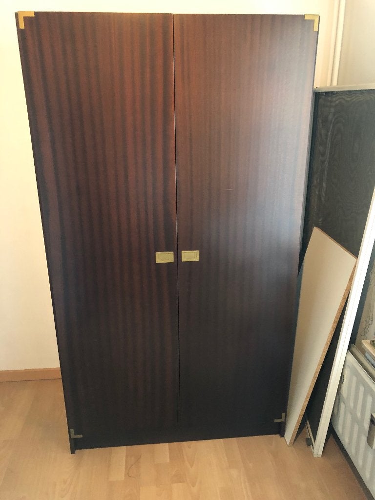 Vintage kleerkasten, Autres essences de bois, Utilisé, 50 à 100 cm, Avec porte(s)