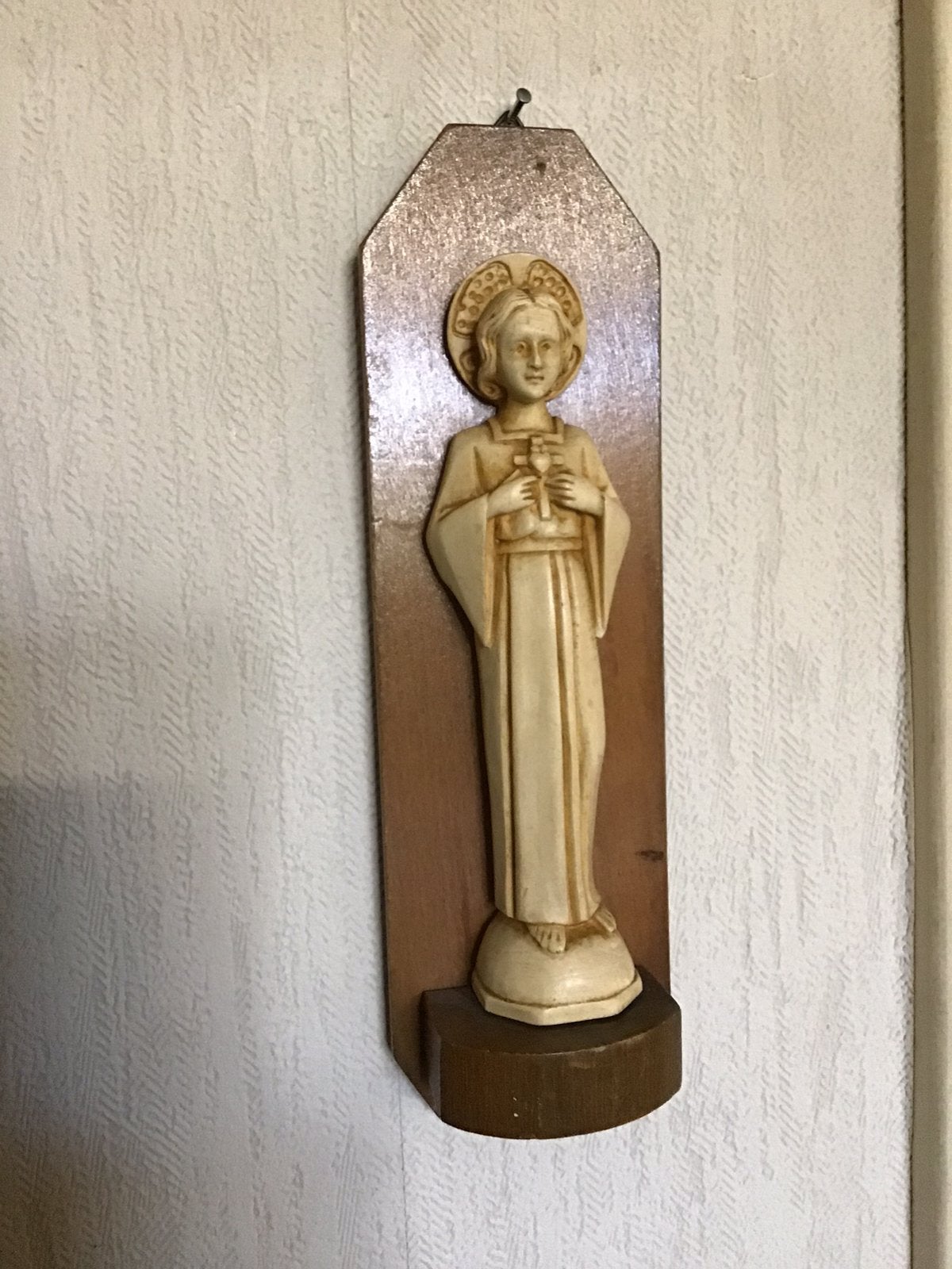 Vintage beeld heilig hart kind Jezus Christus, Antiek en Kunst, Ophalen of Verzenden