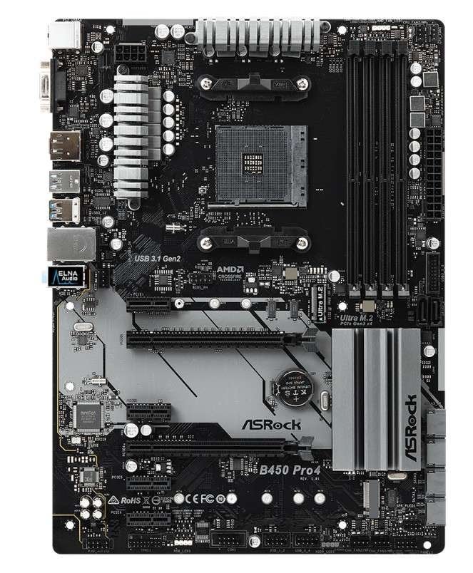 Asrock B450 Pro4 R2.0 AM4 ATX Moederbord, Computers en Software, DDR4, AM4, Ophalen of Verzenden, Bijsterhuizen 1111 , Nijmegen Gelderland, NL