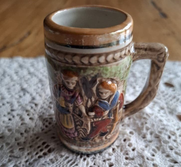 Vintage mini bierpul, bierpulletje, 7,5 cm, Ophalen of Verzenden