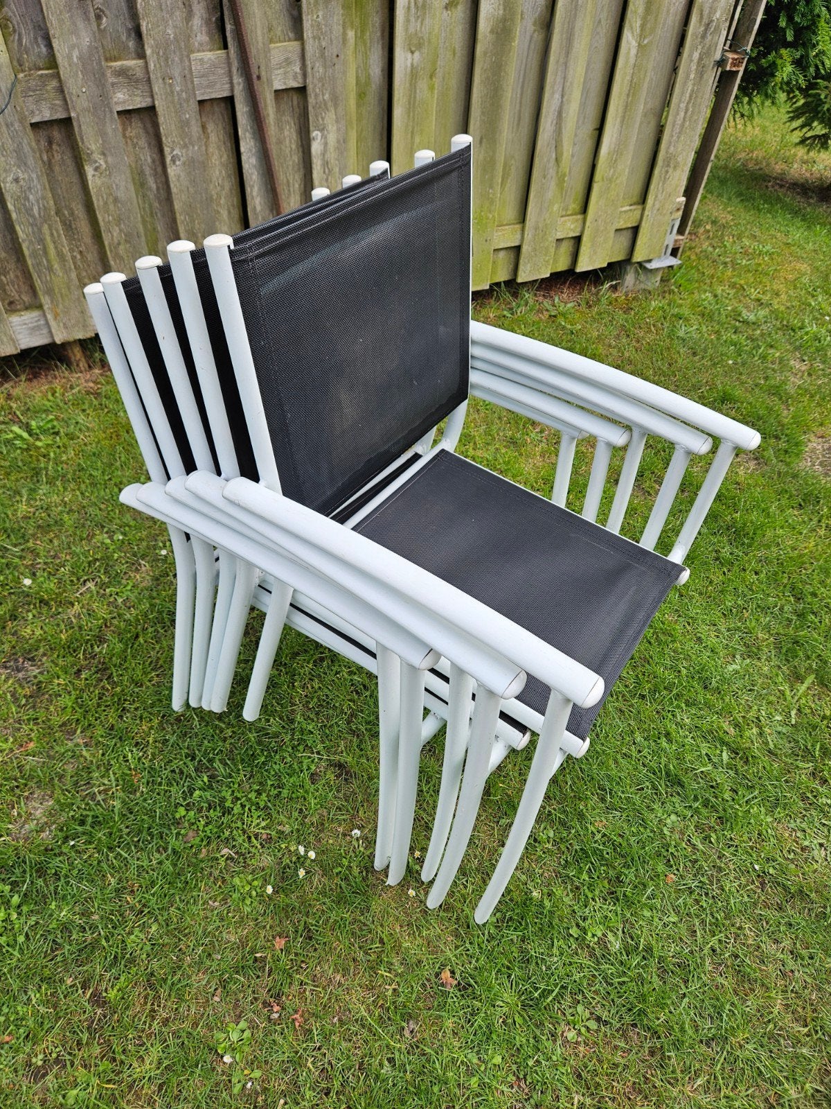5 chaises de jardin en aluminium empilables ensemble pour 50, Enlèvement, Aluminium