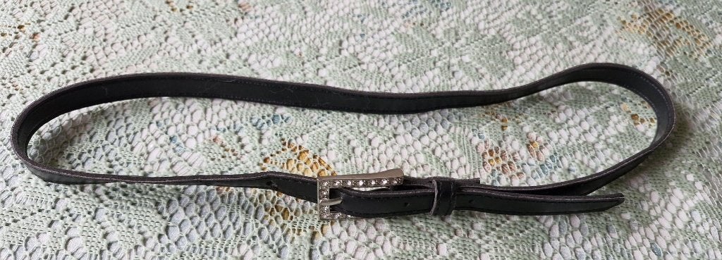 Riem - zwart - zilverkleurige gesp - 84 cm, Kleding | Dames, Minder dan 3 cm, 80 tot 90 cm, Verzenden, Zwart