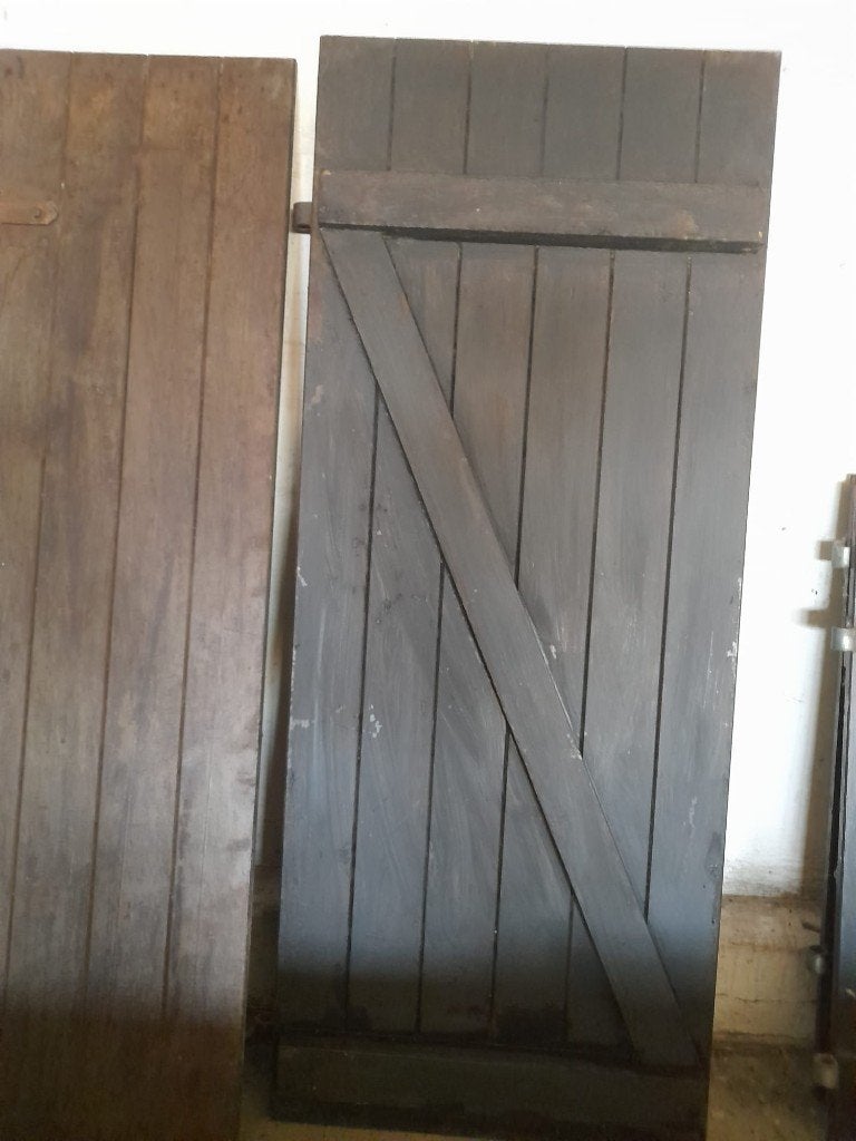 luiken,wand;klapdeur+....massief afzelia hout:echt sterk, Ophalen, Gebruikt, Bruin, Minder dan 100 cm