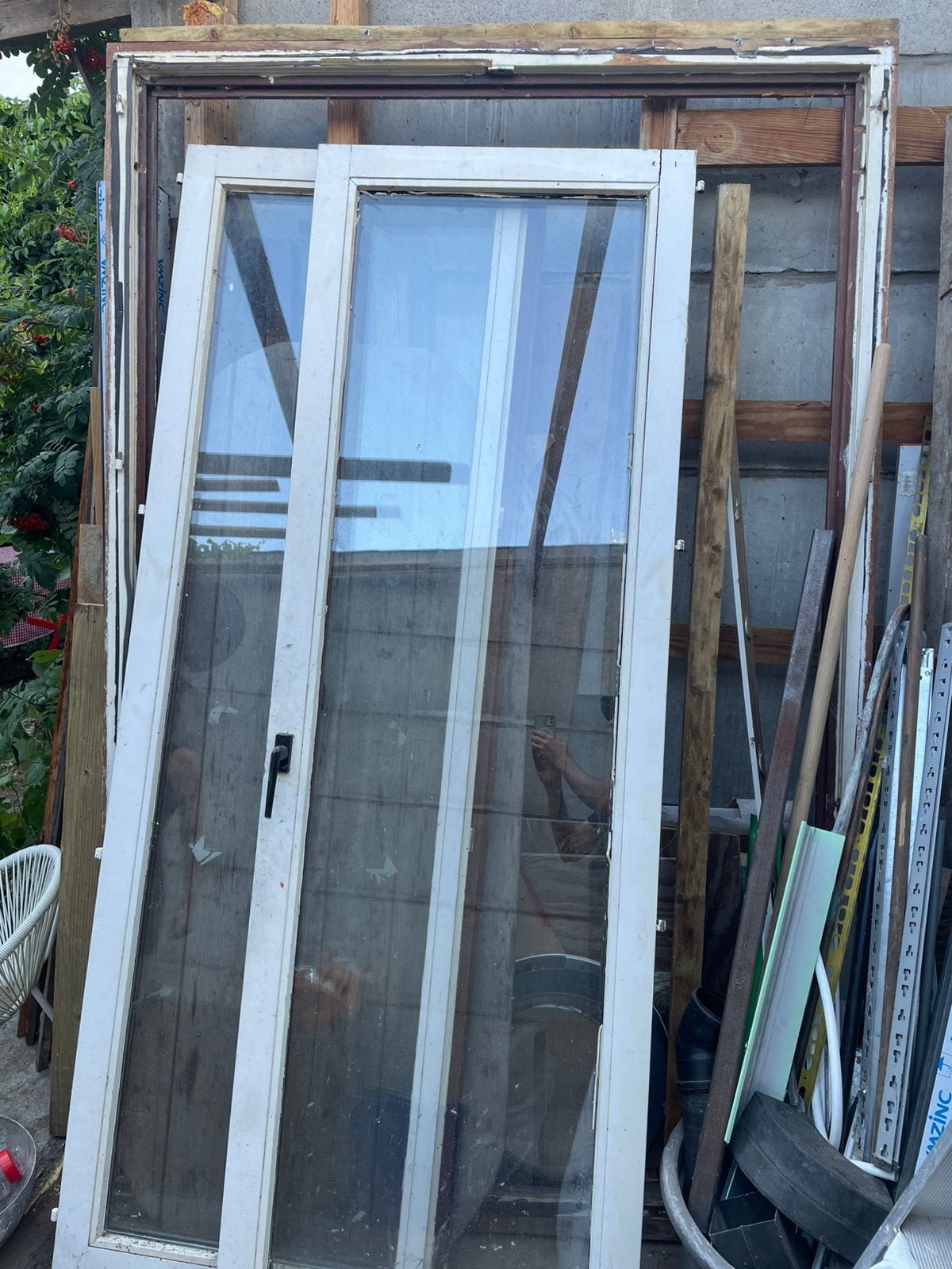 Dubbele raam met kozijn, Doe-het-zelf en Bouw, Ophalen, Gebruikt, Raamkozijn, 150 tot 225 cm