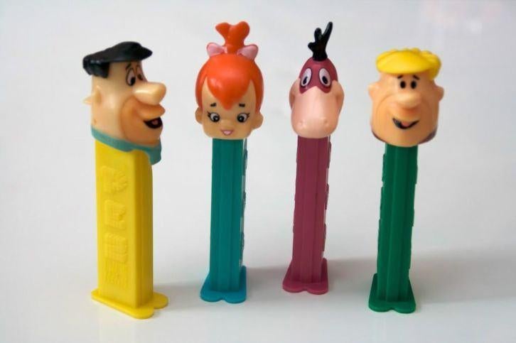 4 PEZ dispensers The Flintstones - Complete set uit 1992, Verzamelen, Poppetjes en Figuurtjes, Ophalen of Verzenden, Gebruikt
