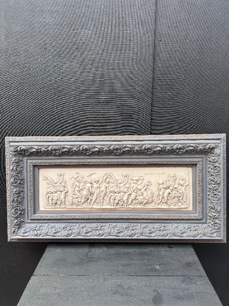 Grand Cadre et Bas-Relief Classique en Pierre Reconstituée, Maison & Meubles, Autres styles, Objet de décoration, 60 cm, Comme neuf