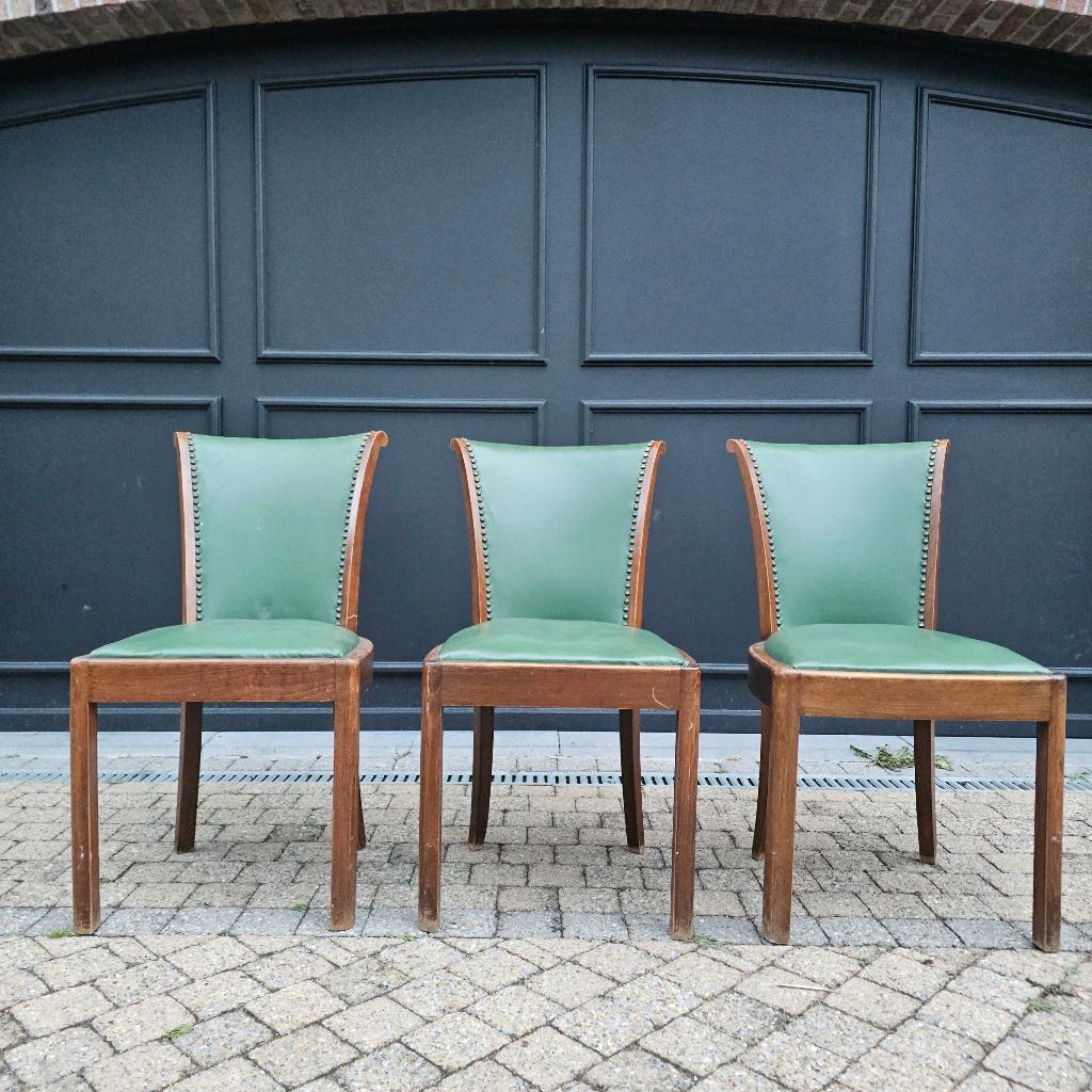 3 vintage eetkamer stoelen 1950, Ophalen