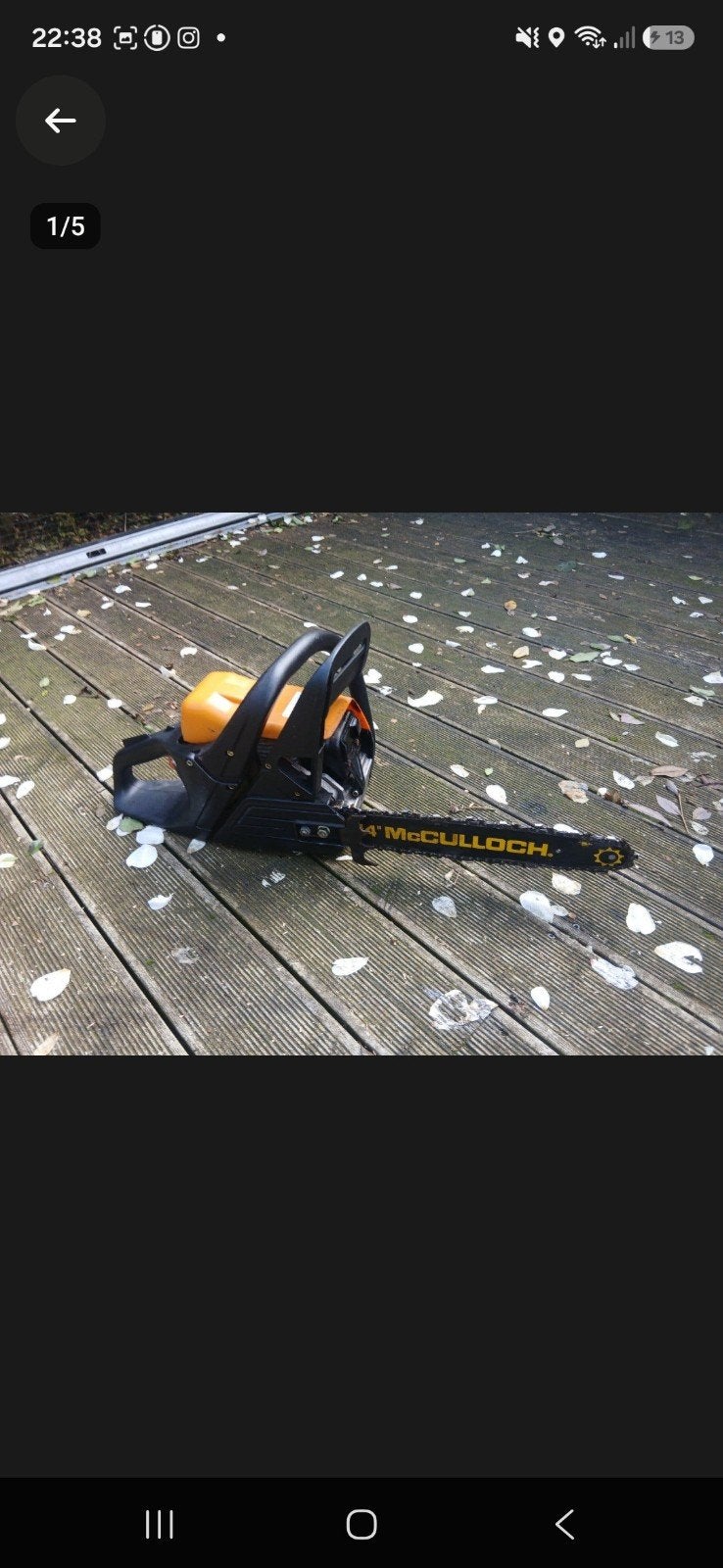 McCulloch kettingzaag 14" 2 takt, 70 mm of meer, Kettingzaag, Ophalen of Verzenden, Zo goed als nieuw