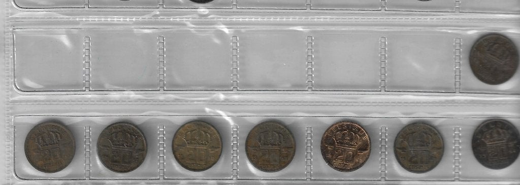 België: VOLLEDIGE reeks 20 cent (mijnwerker) 1953/1963, Verzenden, Losse munt