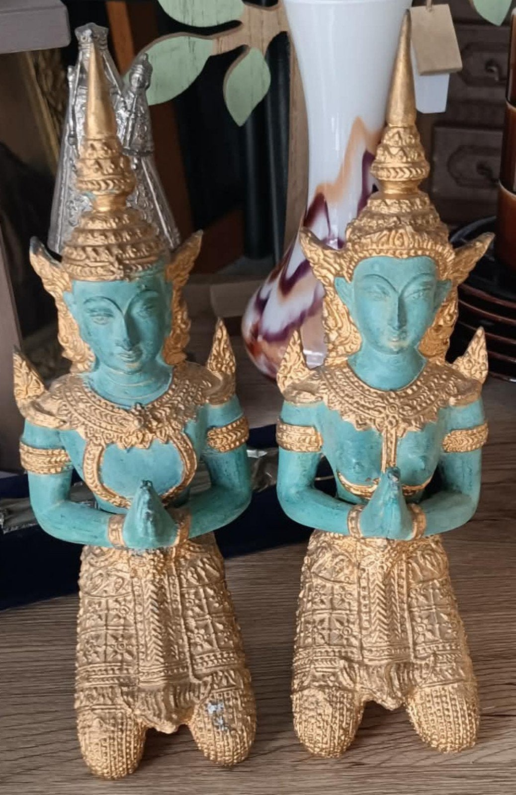 Thaise boedha 2 stuks, 22cm hoog, Ophalen