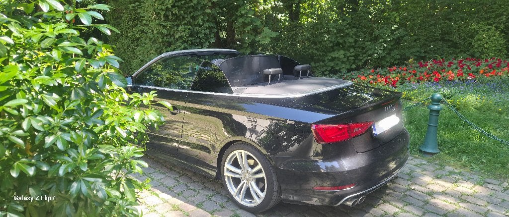 AUDI A3 CABRIOLET 2.0 TDI 195 CV (fase 1), SPORT, S-LINE., Auto's, Dealer onderhouden, Cabriolet, Alcantara, Zwart