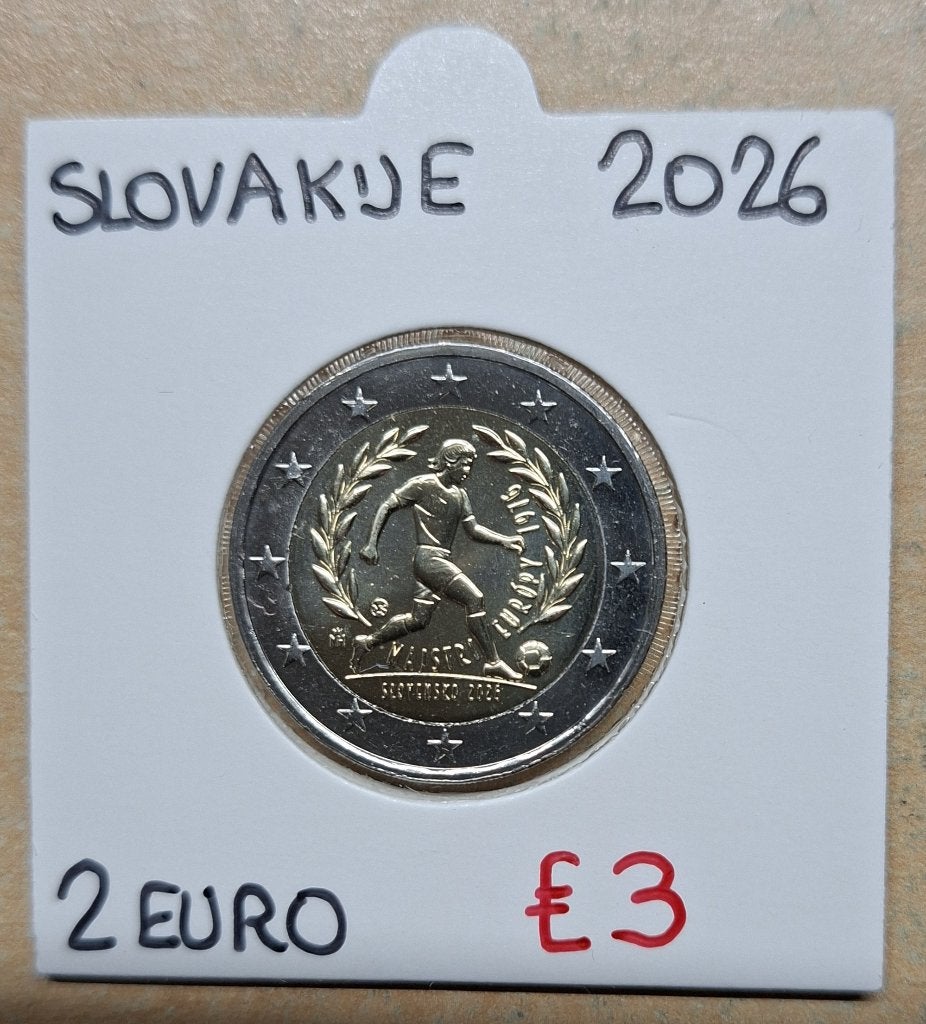 2 EURO 2026   SLOVAKIJE   VOETBAL   UNC    3 EURO, Enlèvement ou Envoi, Slovaquie, 2 euros, Monnaie en vrac