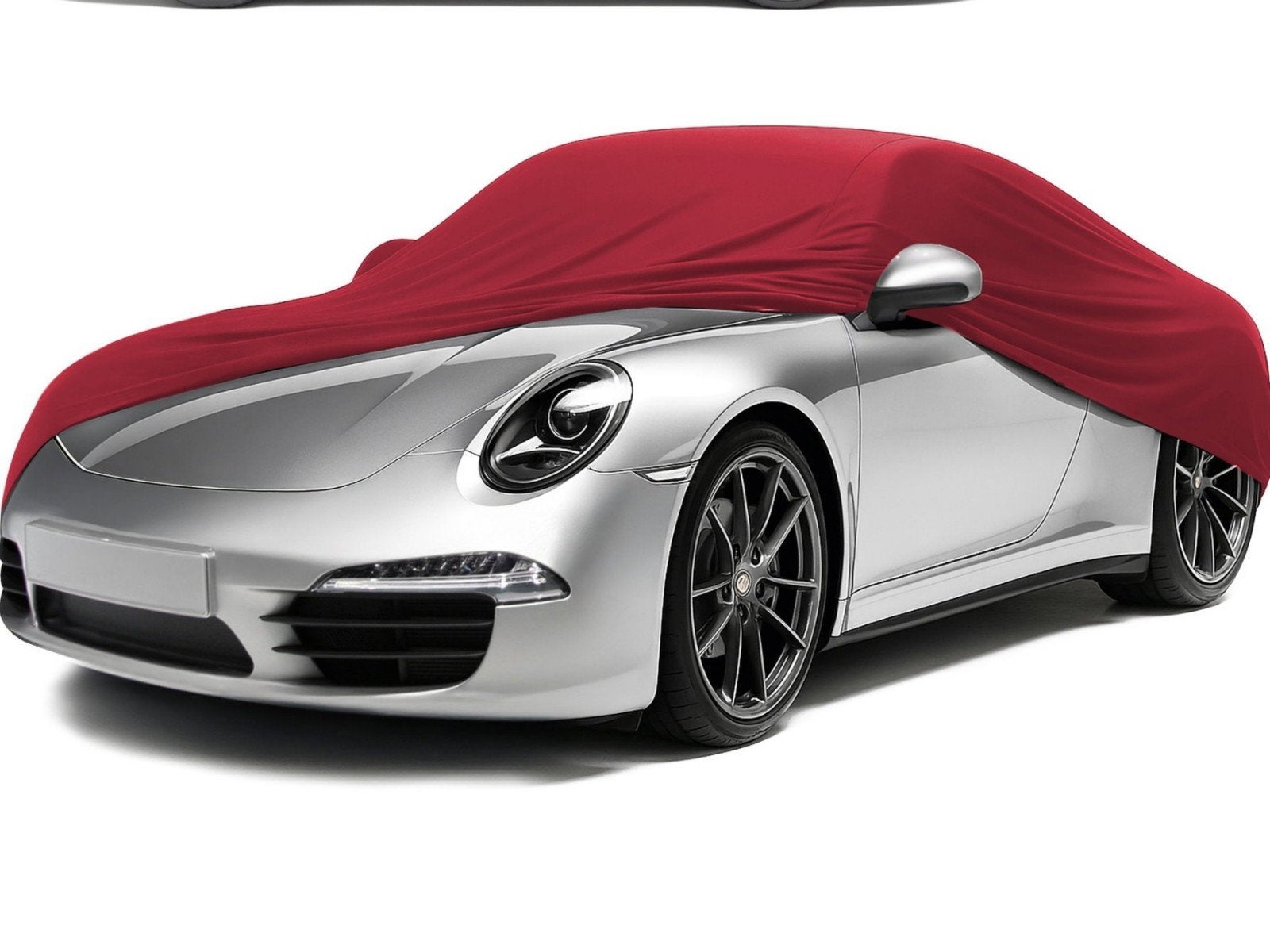 Porsche luxe autohoes bordeau +logo +tas, Ophalen, Zo goed als nieuw, Op maat