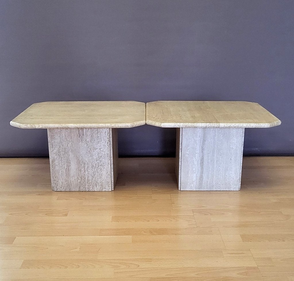 💕Tables Basses Travertin Vintage 70", Maison & Meubles, Enlèvement ou Envoi, Comme neuf, Carré, Vintage 70"