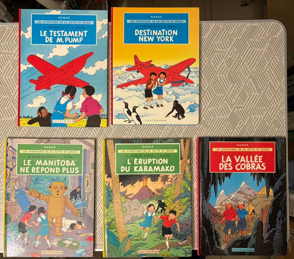Jo, Zette et Jocko – lot 5 BD Hergé Casterman, Livres, Enlèvement ou Envoi