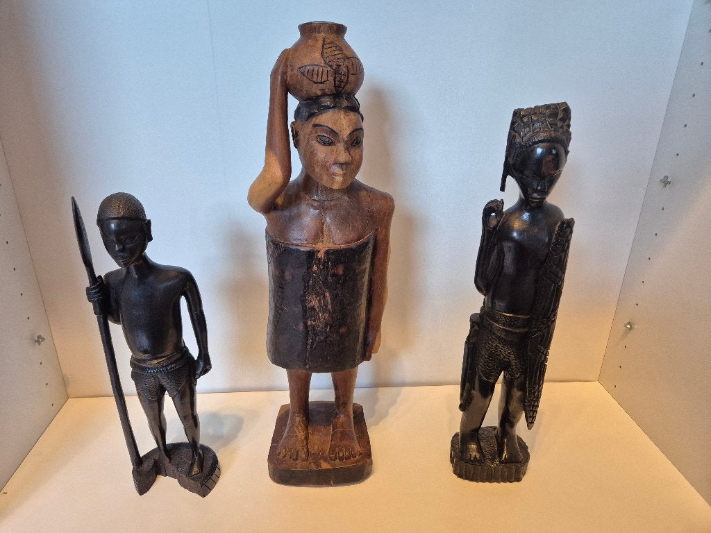 Lots Sculpture africaine, Bois, Homme, 50 - 100 cm, Enlèvement