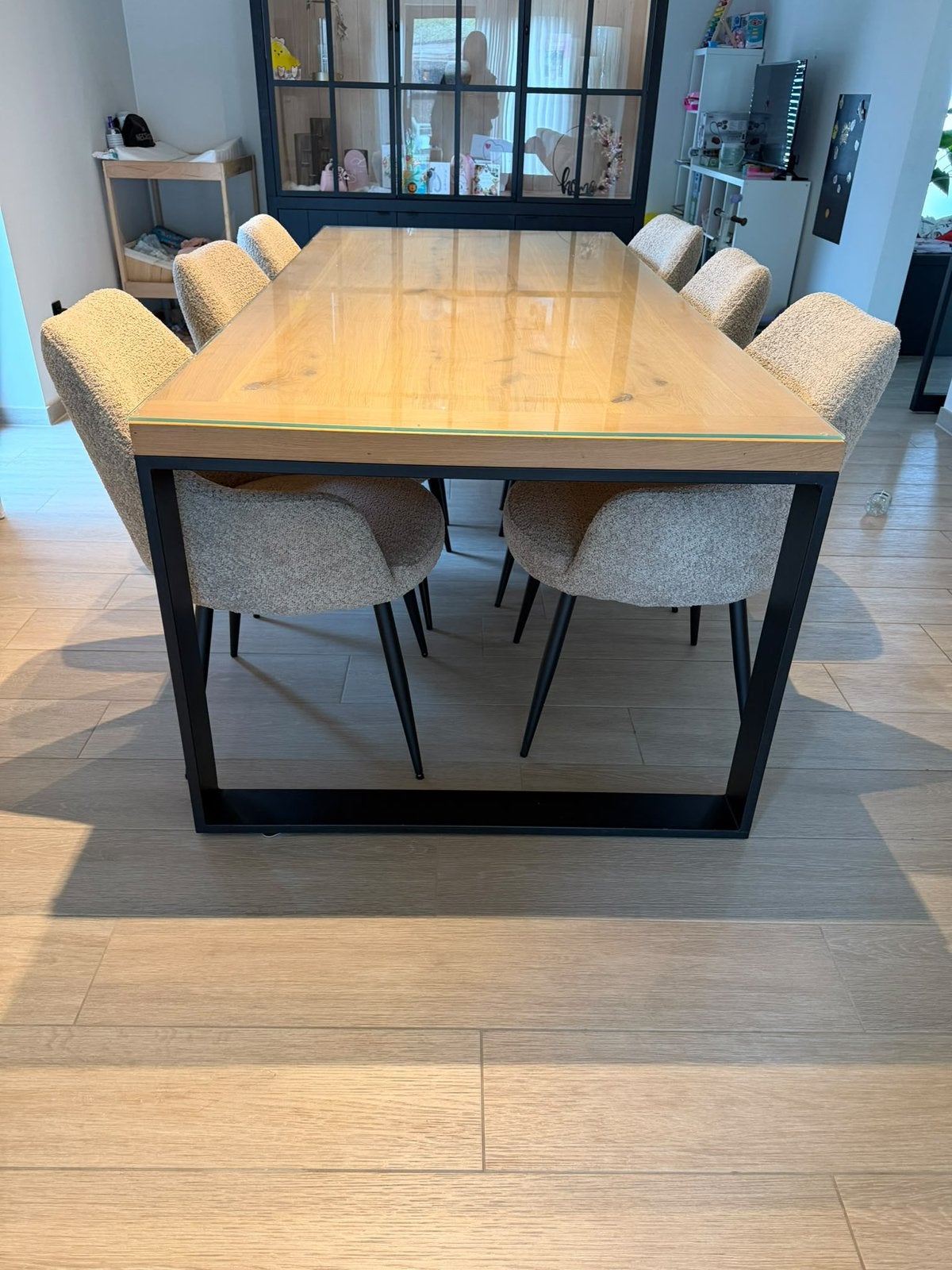 Eiken eettafel, Comme neuf, Enlèvement, Chêne, Rectangulaire