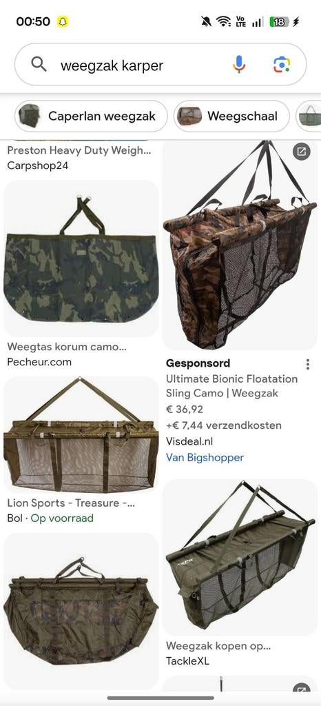 GEZOCHT: weegzak, Watersport en Boten, Hengelsport | Karpervissen, Ophalen
