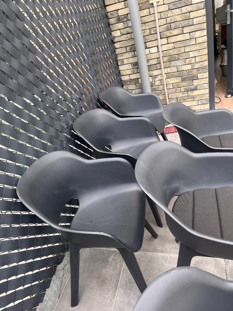6 tuinstoelen in zeer goede staat, Tuin en Terras, Tuinstoelen, Ophalen, Gebruikt, Plastic