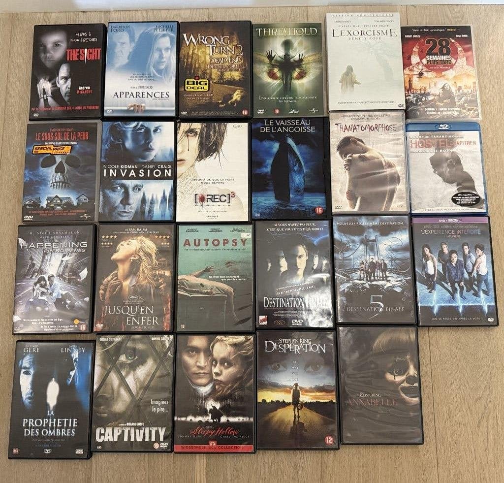 Lot 23 DVDs - horreur-épouvante, Enlèvement, Utilisé, Autres genres