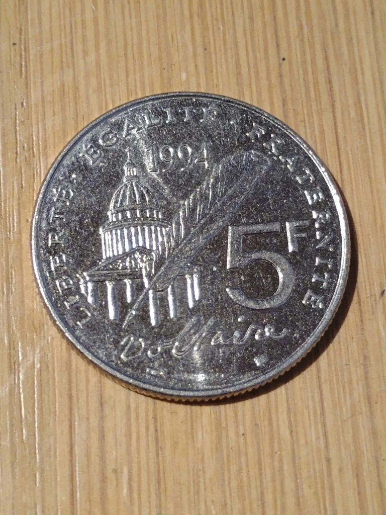 FRANCE 5 Francs 1994 - Voltaire, Enlèvement ou Envoi, France, Monnaie en vrac