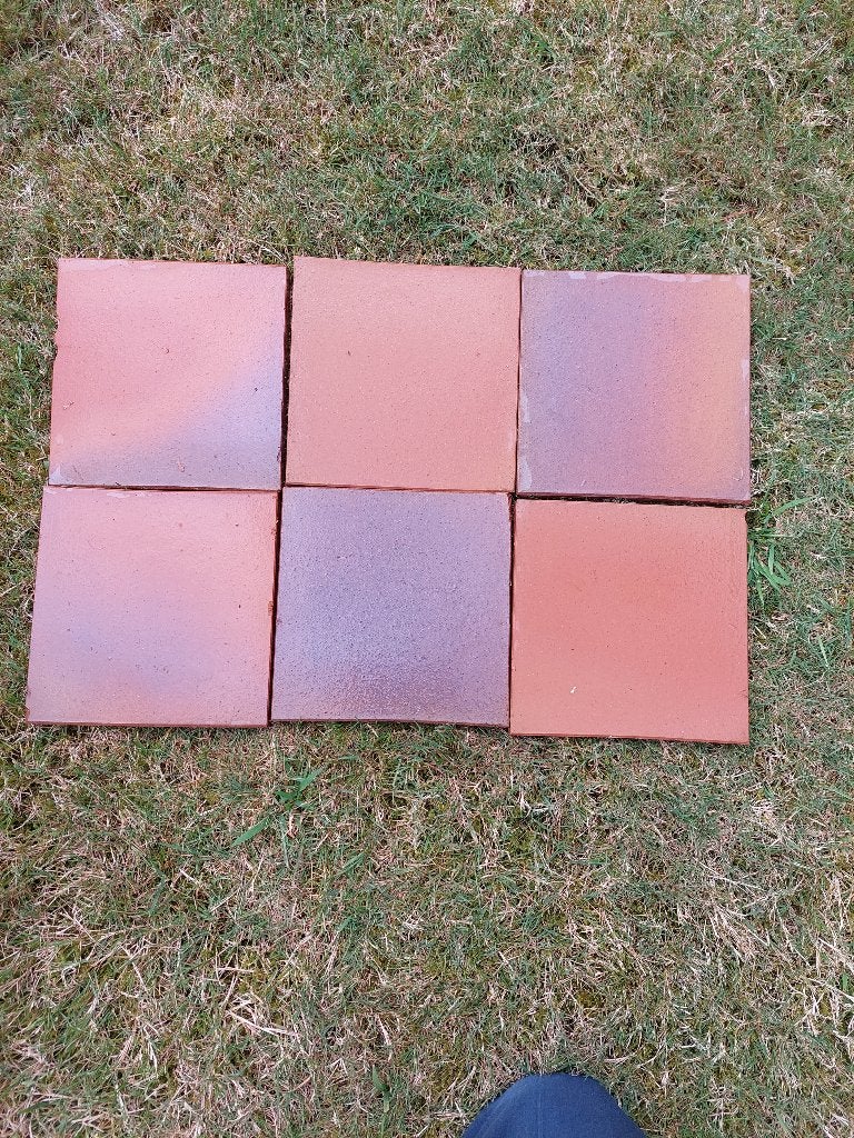 Rode gevlamde vloertegels – 6 stuks in voorraad, Ophalen, Hardsteen, Nieuw, 20 tot 40 cm