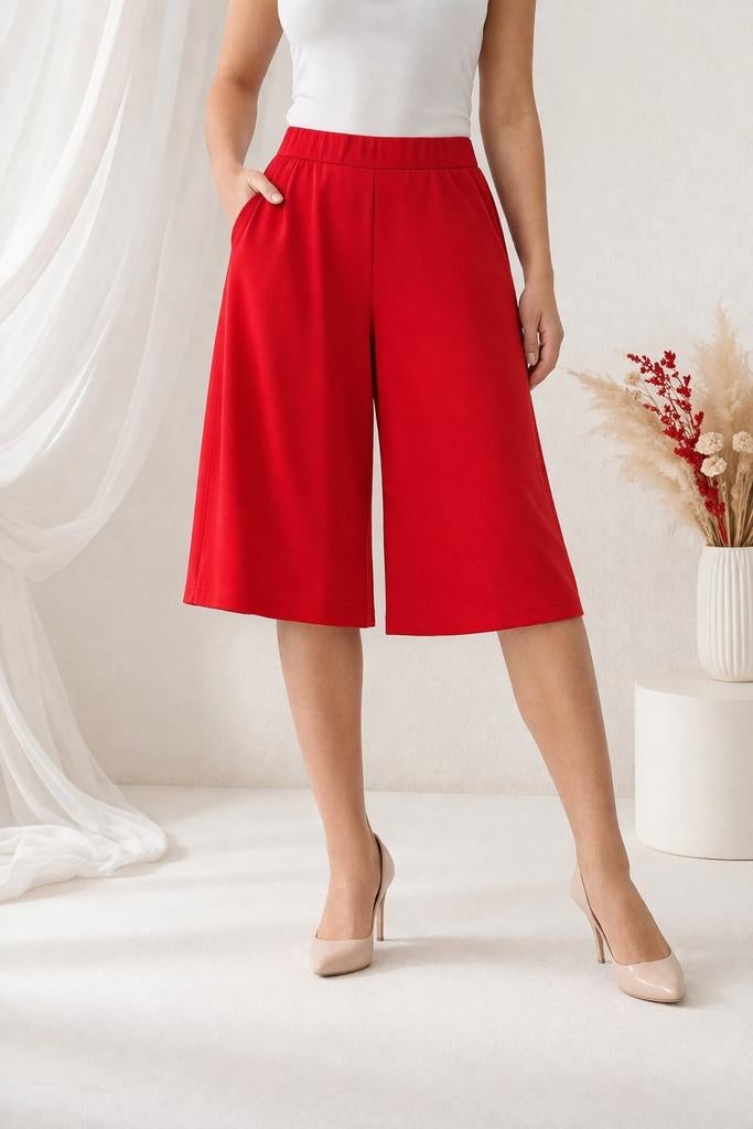 Nouveau pantalon culotte rouge XS en viscose, Trois-quarts, Enlèvement ou Envoi, Giulia, Taille 34 (XS) ou plus petite