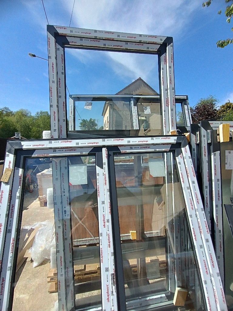 CHASSIS PVC GRIS ANTHRACITE NEUFS, Neuf, Double vitrage, 160 cm ou plus, Fenêtre de façade ou Vitre
