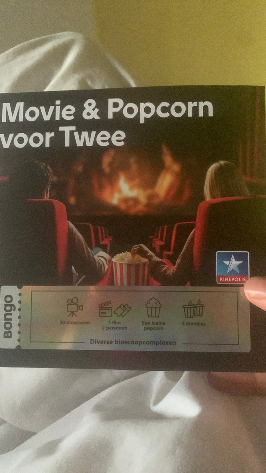 Bongo bon cinema voor 2 personnen, Tickets en Kaartjes, Twee personen, Cadeaubon, Overige typen