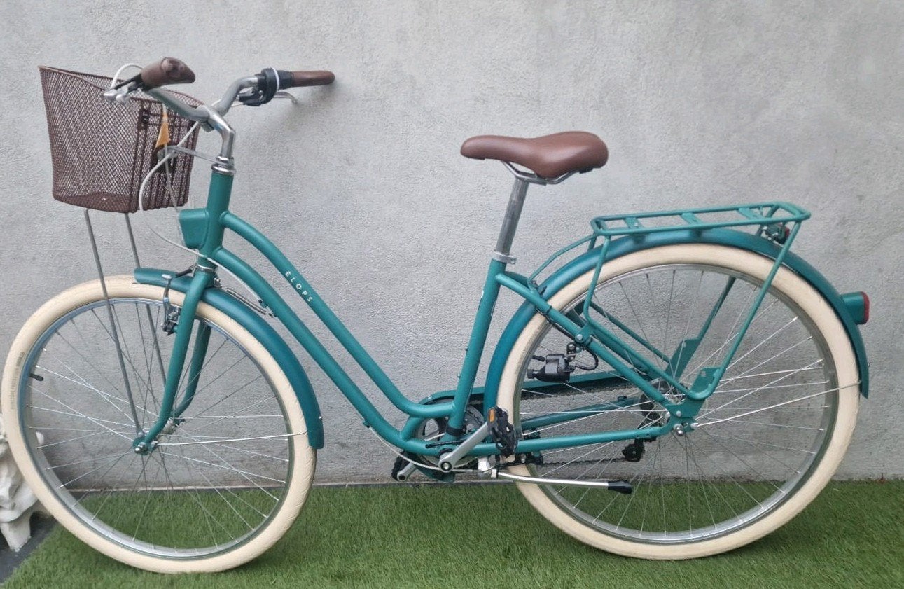 Btwin elops 520 s/m turquoise kleur zeer weinig gebruikt, Fietsen en Brommers, Ophalen, Velgrem, 47 tot 50 cm, Versnellingen