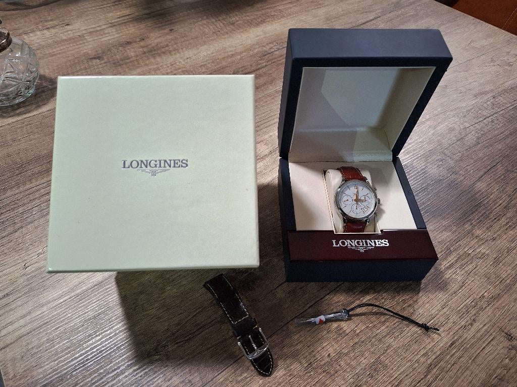 Montre LONGINES Column Wheel Chronograph Ref. L2.750.4, Autres marques, Enlèvement ou Envoi, Cuir, Acier