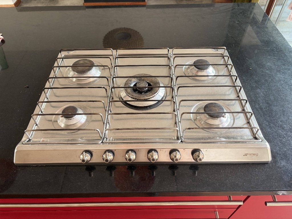 SMEG gaskookplaat 90 cm – 5 pits – inox, Elektronische apparatuur, Kookplaten, Ophalen