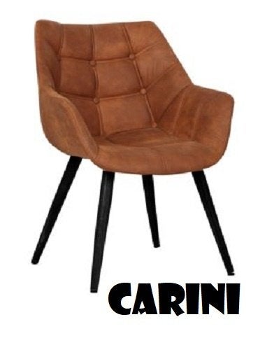 Fauteuils Nieuw in cognac microvezel metaal poten +Levering, Neuf, Enlèvement ou Envoi, Brun, Cinq, Six Chaises ou plus