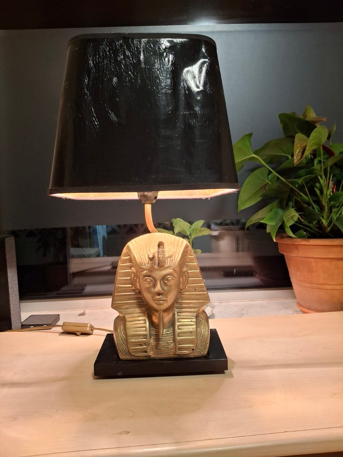 farao lamp, Gebruikt, Goud, 48 cm, Inclusief lichtbron