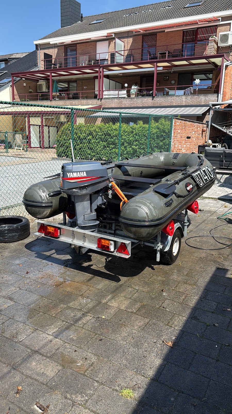 Zodiac Raptor 330 Wide op trailer, Watersport en Boten, Ophalen, Aluminium, Yamaha, Zo goed als nieuw