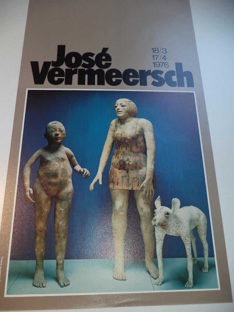 AFFICHE 1976 José VERMEERSCH beeldhouwer expo C. Dongen, BXL, Antiek en Kunst, Ophalen of Verzenden
