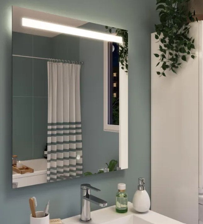 Miroir lumineux LED rectangulaire, largeur 60 x hauteur 70, Neuf, Moins de 100 cm, Enlèvement, 50 à 75 cm