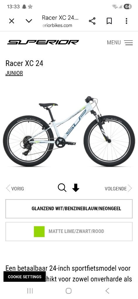 Superior Racer XC 24 inch kinder-MTB – Zo goed als nieuw!, Ophalen, Zo goed als nieuw