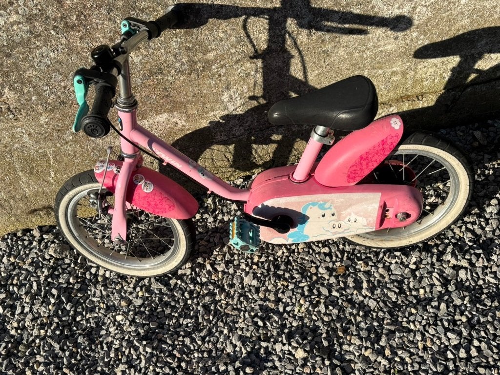 Kinderfiets b-twin 14 inch, Ophalen, Zo goed als nieuw, Minder dan 16 inch, B-twin
