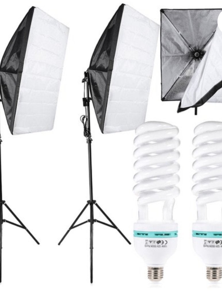 2x Softbox lichtset met statieven, TV, Hi-fi & Vidéo, Photo | Studio photo & Accessoires, Enlèvement, Comme neuf, Réglable