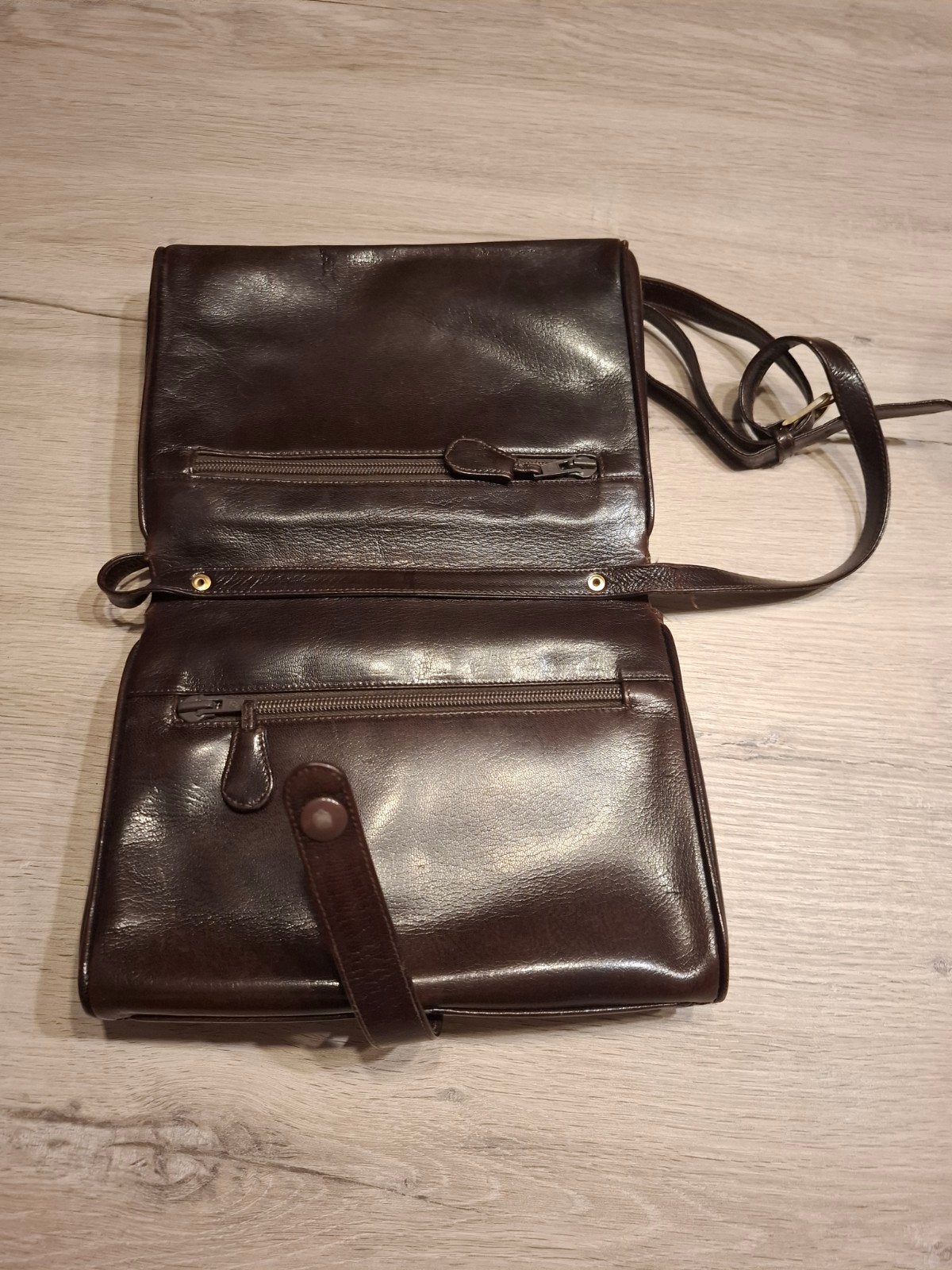 Vintage handtas, Ophalen, Zo goed als nieuw, Bruin, Leder
