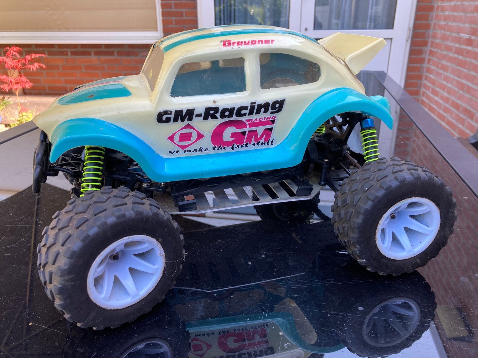 Vintage Graupner GM  4 WD rc auto, Échelle 1:10, Voiture off road, Enlèvement, Utilisé