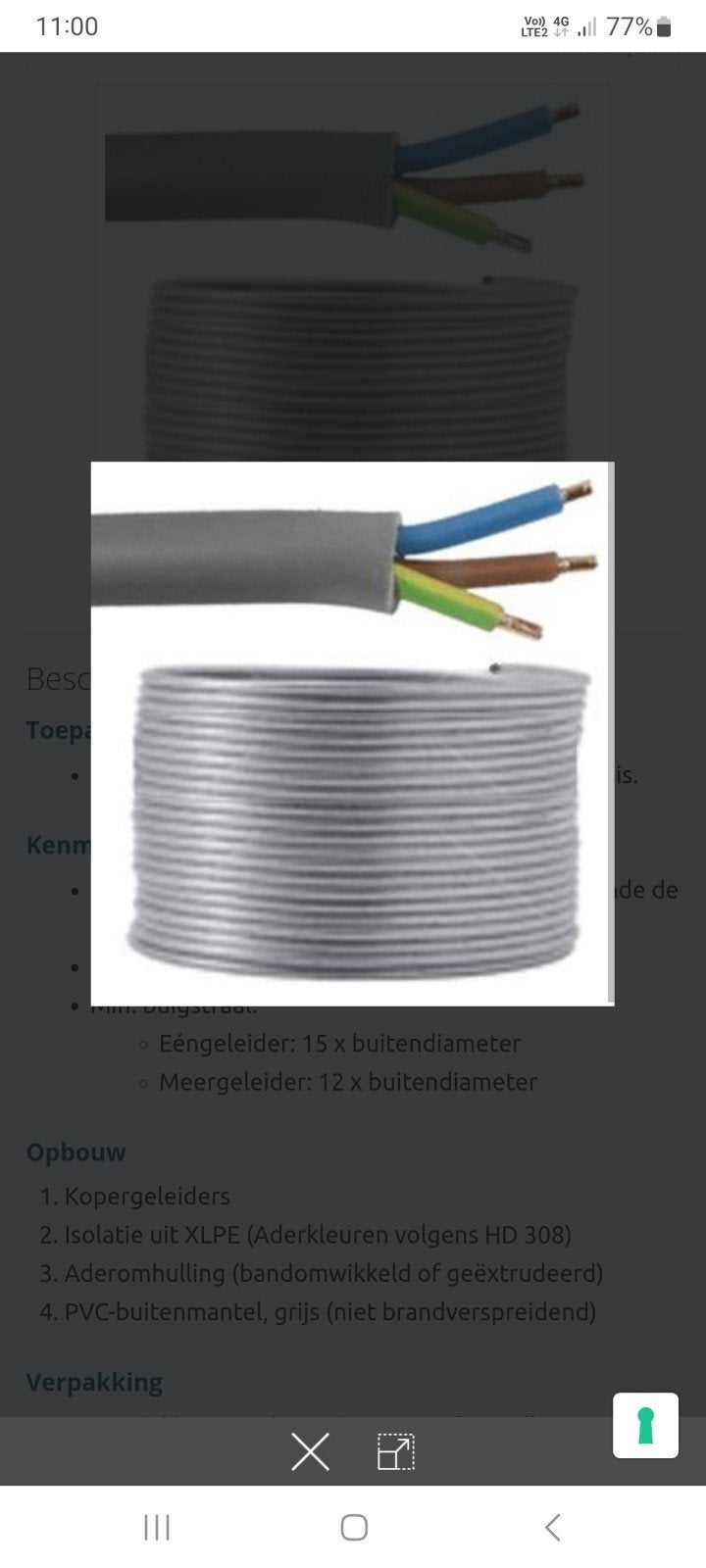 Kabel 100meter XGB 3G2,5mm, Bricolage & Construction, Électricité & Câbles, Enlèvement