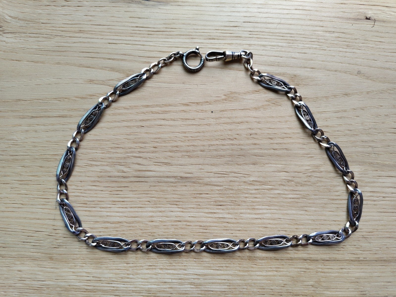 antieke ketting zakhorloge 19E, Ophalen of Verzenden, Zilver
