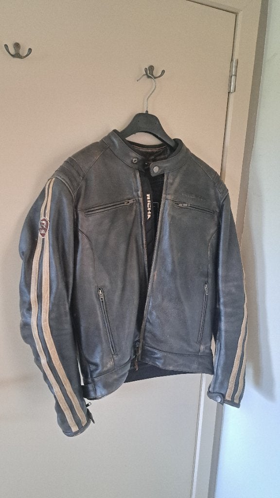 Richa retro racing 3 motorjas, Motoren, Kleding | Motorkleding, Ophalen, Heren, Jas | leer, RICHA