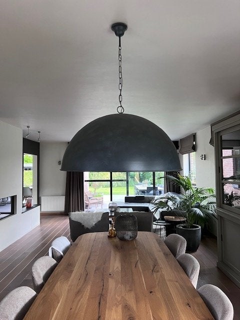 Zwart metalen lamp modern landelijk, Ophalen, Gebruikt, Metaal, Industrieel-landelijk